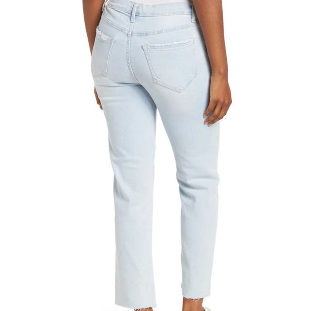 NWT Kensie High Waist Slim Straight Leg Jeans In Perth W/ Destruction size 10 - Picture 3 of 8